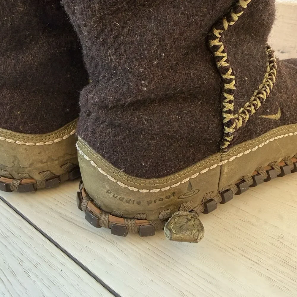 Nike ACG 2008 Womens Lined Winter Boots Valenka Wool Size 7 Brown 329979-021